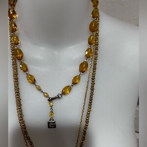 Edwardian Gold & Yellow Citrine Necklace